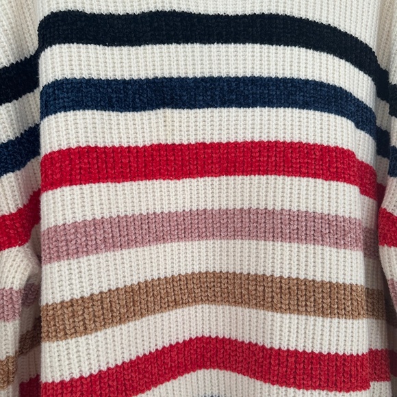 GAP Multicolour Split Hem Cotton Chenille Stripe Sweater - Size XL - Picture 8 of 12